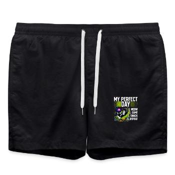 Gamer Gaming Cat Video Game - Swim Trunks - black - Front - AI Model Male 185 light (185cm)