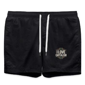 J’adore le capitalisme Entrepreneurs Actions Capitalisme - Short de bain - noir - Devant - AI Model Male 185 light (185cm)
