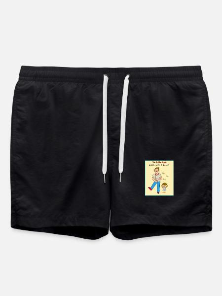 Dad and Kid Laughing Moment - Swim Trunks - black