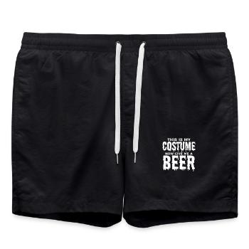 This Is My Costume Now Give Me A Beer - Halloween - Badeshorts - Schwarz - Vorne - AI Model Male 185 light (185cm)