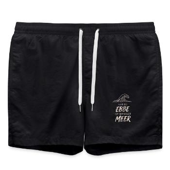 Only At Low Tide Is There Less Sea - Badeshorts - Schwarz - Vorne - AI Model Male 185 light (185cm)