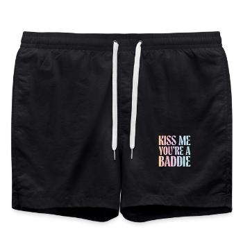 Küss mich du Baddie. - Badeshorts - Schwarz - Vorne - AI Model Male 185 light (185cm)