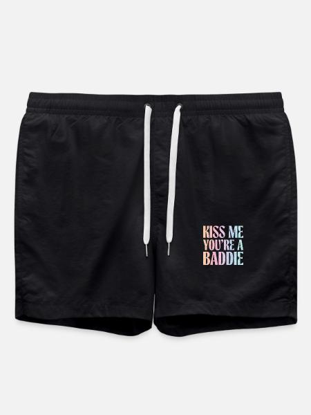 Kiss me, you Baddie. - Swim Trunks - black