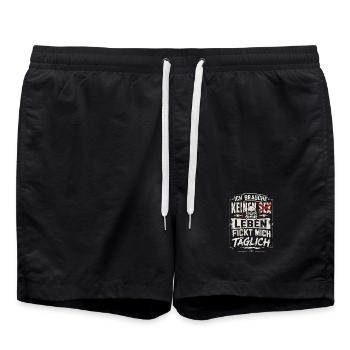 Ich Brauche keinen Sex das Leben Fickt Mich - Badeshorts - Schwarz - Vorne - AI Model Male 185 light (185cm)