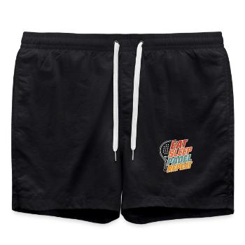 Essen, schlafen, Padel wiederholen, lustige Padelspieler-Sportarten - Badeshorts - Schwarz - Vorne - AI Model Male 185 light (185cm)