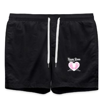 Team Rosa hat gewonnen - Geschlecht Mitteilen - Badeshorts - Schwarz - Vorne - AI Model Male 185 light (185cm)