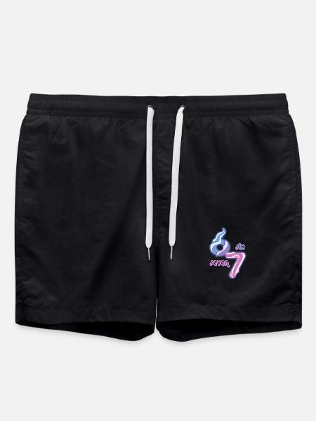 Candy Swirl 67 meme Neon Doodle - Swim Trunks - black