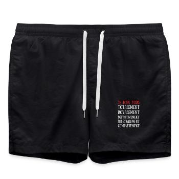 Je M'en Fous Totalement .. Complétement - Short de bain - noir - Devant - AI Model Male 185 light (185cm)