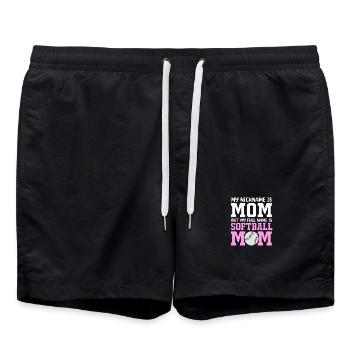 Softball Mom Softball Mom - Swim Trunks - black - Front - AI Model Male 185 light (185cm)