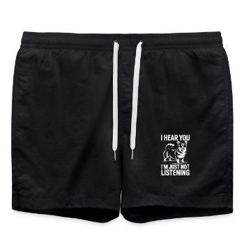 Expressions de cardigan corgi gallois Cadeau drôle de corgi - Short de bain - noir - Devant - AI Model Male 185 light (185cm)