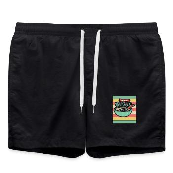 Cake Baking Pastry Chef Cake Baker - Swim Trunks - black - Front - AI Model Male 185 light (185cm)
