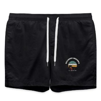 Billiards Grandpa Retro - Swim Trunks - black - Front - AI Model Male 185 light (185cm)