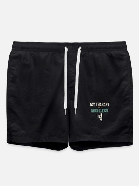 My Therapy Has Holds - Swim Trunks - black