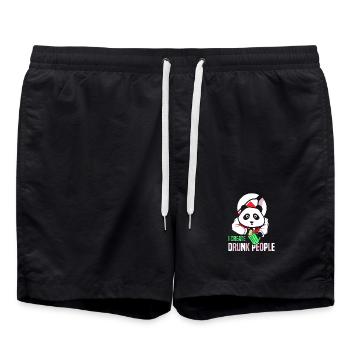 Kellner Barkeeper Ober Bar Bartender barchef - Badeshorts - Schwarz - Vorne - AI Model Male 185 light (185cm)
