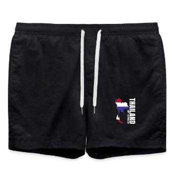 Thailand Auswandern - Badeshorts - Schwarz - Vorne - AI Model Male 185 light (185cm)