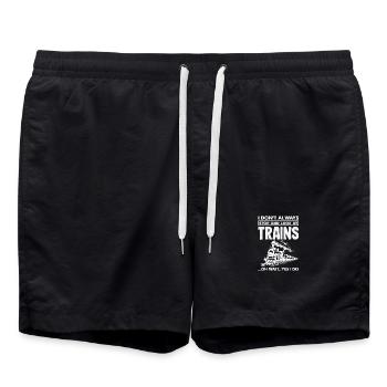 Je ne m’arrête pas toujours pour regarder les trains - Short de bain - noir - Devant - AI Model Male 185 light (185cm)