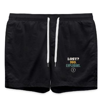 Lost No Exploring Hiking - Swim Trunks - black - Front - AI Model Male 185 light (185cm)