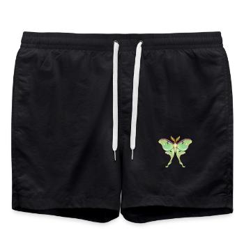 Luna Motte Himmlische Illustration Actias luna - Badeshorts - Schwarz - Vorne - AI Model Male 185 light (185cm)