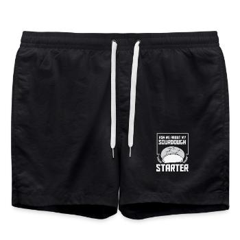 Bread Baker Bakery Bread Roll Baking - Swim Trunks - black - Front - AI Model Male 185 light (185cm)