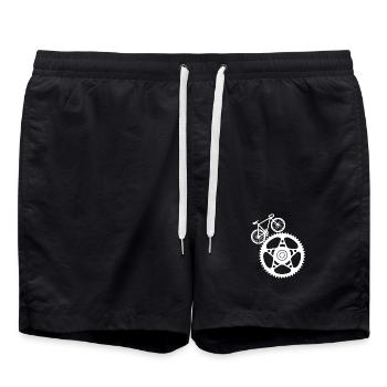 Zahnrad und Fahrradkunst - Badeshorts - Schwarz - Vorne - AI Model Male 185 light (185cm)