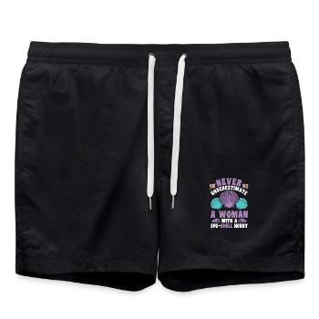 Muscheln sammeln Frauen Geschenk Hobby Strand - Badeshorts - Schwarz - Vorne - AI Model Male 185 light (185cm)
