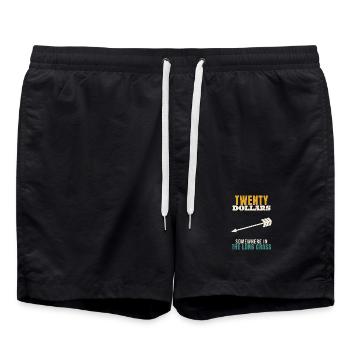 Bogenschießen – zwanzig Dollar irgendwo im hohen G - Badeshorts - Schwarz - Vorne - AI Model Male 185 light (185cm)