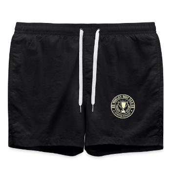 Viertelfinalistenabzeichen des besten Vaters der Welt - Badeshorts - Schwarz - Vorne - AI Model Male 185 light (185cm)