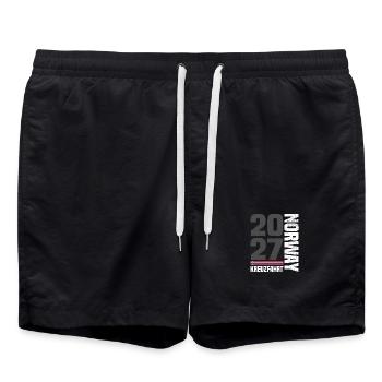 Norwegen Kreuzfahrt 2027 - Badeshorts - Schwarz - Vorne - AI Model Male 185 light (185cm)