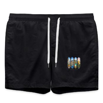 Portugal Travel – Lissabon & Algarve Motiv - Badeshorts - Schwarz - Vorne - AI Model Male 185 light (185cm)
