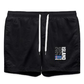 Island Angeltour 2027 - Badeshorts - Schwarz - Vorne - AI Model Male 185 light (185cm)