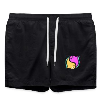 Qigong Qi Gong Tai Chi Chigong - Badeshorts - Schwarz - Vorne - AI Model Male 185 light (185cm)