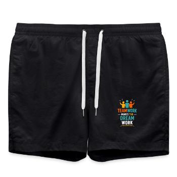 Teamarbeit lässt den Traum wahr werden - Badeshorts - Schwarz - Vorne - AI Model Male 185 light (185cm)