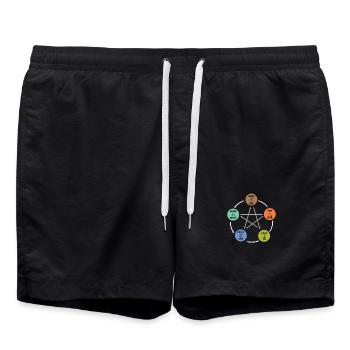 Qigong Qi Gong Tai Chi Chigong - Badeshorts - Schwarz - Vorne - AI Model Male 185 light (185cm)