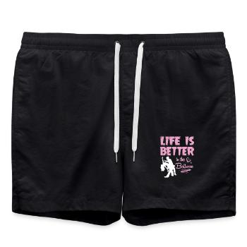 Walzer Paartanz - Badeshorts - Schwarz - Vorne - AI Model Male 185 light (185cm)