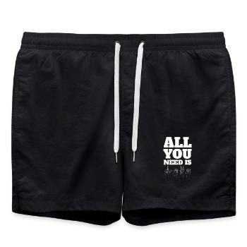All You Need Is Love Sign Language Hands Graphic - Badeshorts - Schwarz - Vorne - AI Model Male 185 light (185cm)