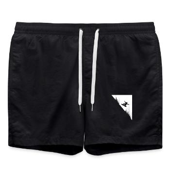 Snowboarder Jumping – Snowboarding Lover Powder - Badeshorts - Schwarz - Vorne - AI Model Male 185 light (185cm)