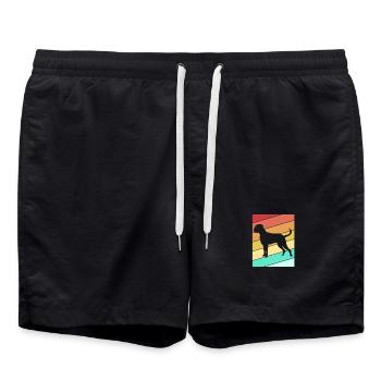 Boxer Hund - Badeshorts - Schwarz - Vorne - AI Model Male 185 light (185cm)