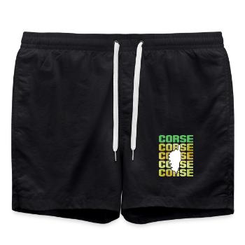 Souvenir-Urlaube zur Insel der Schönheit von Korsika - Badeshorts - Schwarz - Vorne - AI Model Male 185 light (185cm)