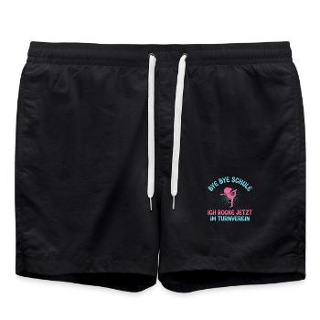 Turnen Mädchen Gymnastik Turnanzug Turnerin - Badeshorts - Schwarz - Vorne - AI Model Male 185 light (185cm)