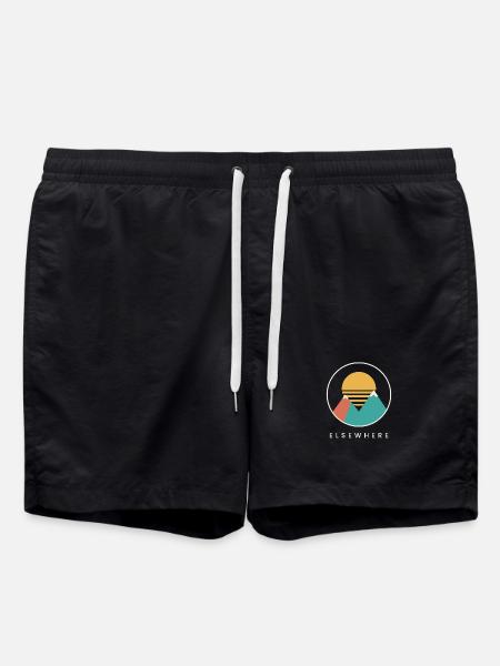 Elsewhere – Retro Mountain Sunset - Badeshorts - Schwarz