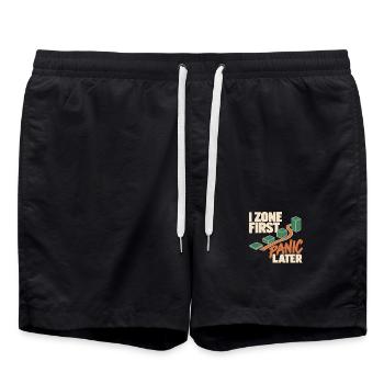 Stadtbau-simulation Gamer Stadtplanung Geschenk - Badeshorts - Schwarz - Vorne - AI Model Male 185 light (185cm)