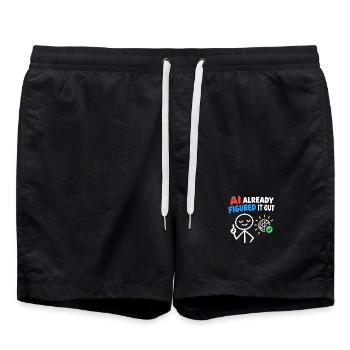 KI hat es herausgefunden, intelligentes Design. - Badeshorts - Schwarz - Vorne - AI Model Male 185 light (185cm)