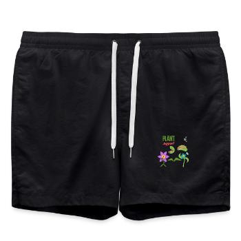Pflanzenunterstützung - Badeshorts - Schwarz - Vorne - AI Model Male 185 light (185cm)