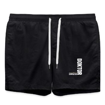 Informatik Doktor Abschluss - Badeshorts - Schwarz - Vorne - AI Model Male 185 light (185cm)