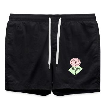 Rosenlinie im rosa Kreis - Badeshorts - Schwarz - Vorne - AI Model Male 185 light (185cm)