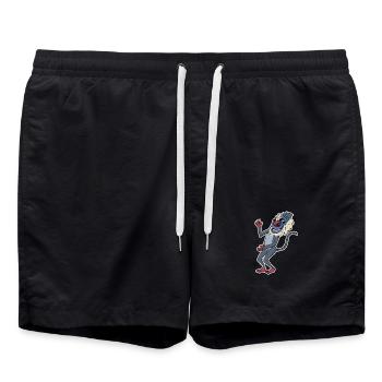 Paviane Affe Tier - Badeshorts - Schwarz - Vorne - AI Model Male 185 light (185cm)
