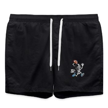 Well Shit Skeleton Lost American Football Hallowee - Badeshorts - Schwarz - Vorne - AI Model Male 185 light (185cm)