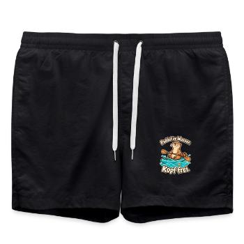 Paddeln Kajak Kanu SUP Paddler Wassersport - Badeshorts - Schwarz - Vorne - AI Model Male 185 light (185cm)