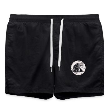 Funny Bigfoot Yeti Boop The Snoot Cat Humor - Badeshorts - Schwarz - Vorne - AI Model Male 185 light (185cm)
