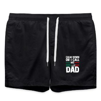 Mexican Dad Father Mexico - Badeshorts - Schwarz - Vorne - AI Model Male 185 light (185cm)